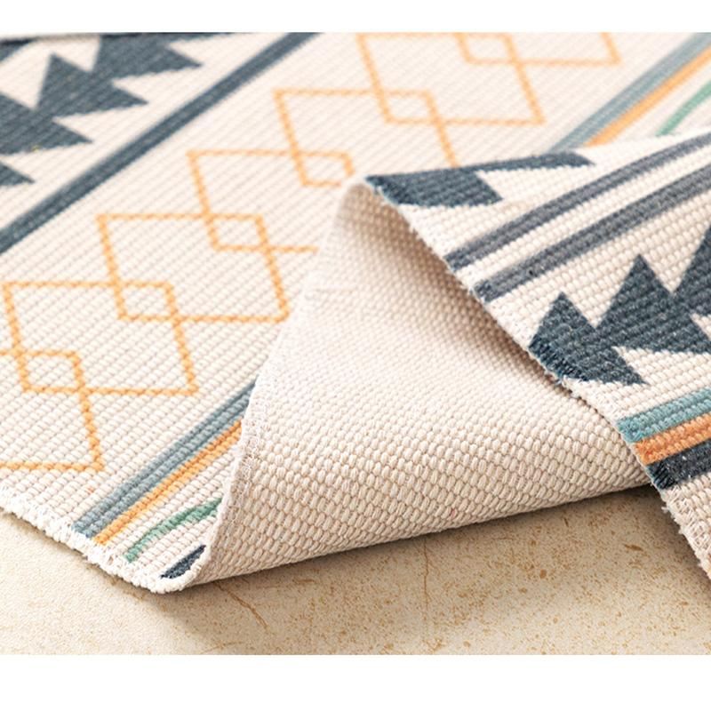 Nordic Cotton Linen Geometryczna Mata Podłogowa Zmywalna