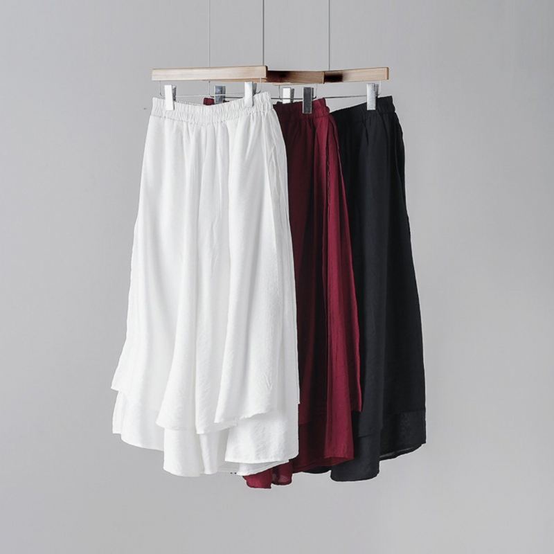 Solidne Warstwowe Spodnie Culottes