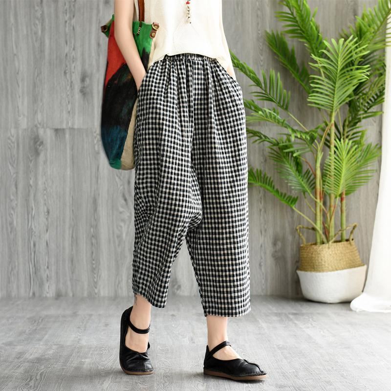 Vintage Loose Wild Casual Plaid Harem Pants