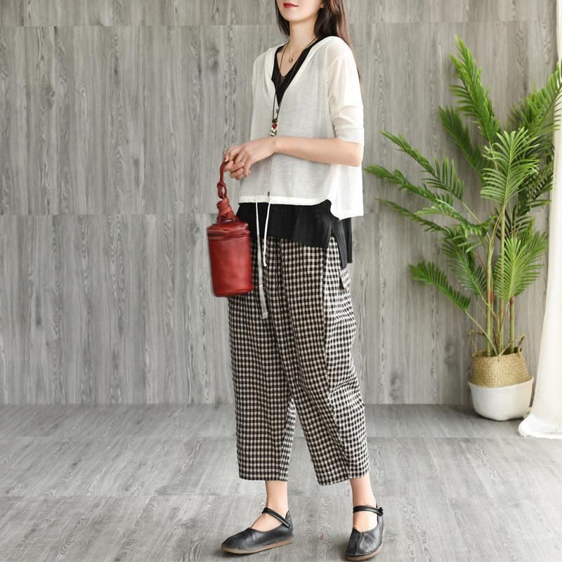 Vintage Loose Wild Casual Plaid Harem Pants