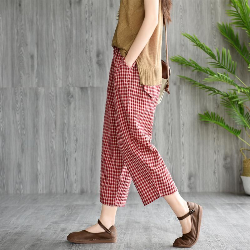 Vintage Loose Wild Casual Plaid Harem Pants