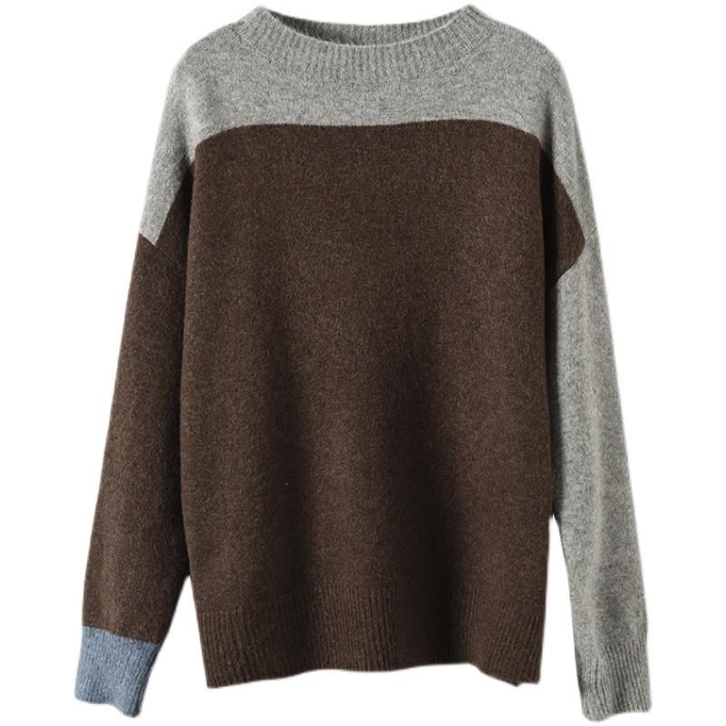 Zimowy Sweter Z Dzianiny W Stylu Retro Z Okrągłym Dekoltem