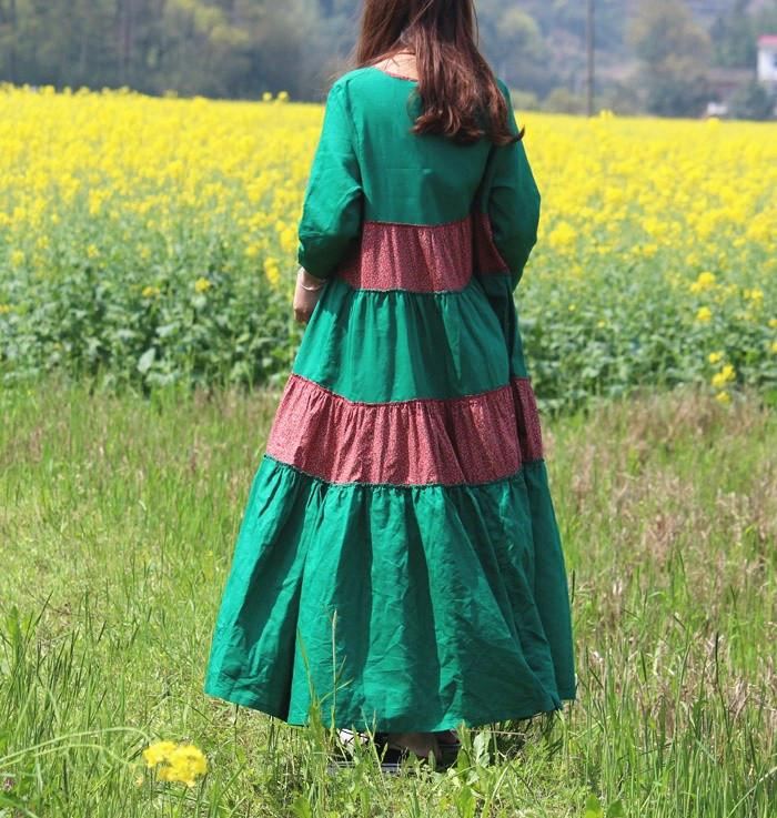 Luźna Sukienka W Stylu Narodowym W Stylu Retro