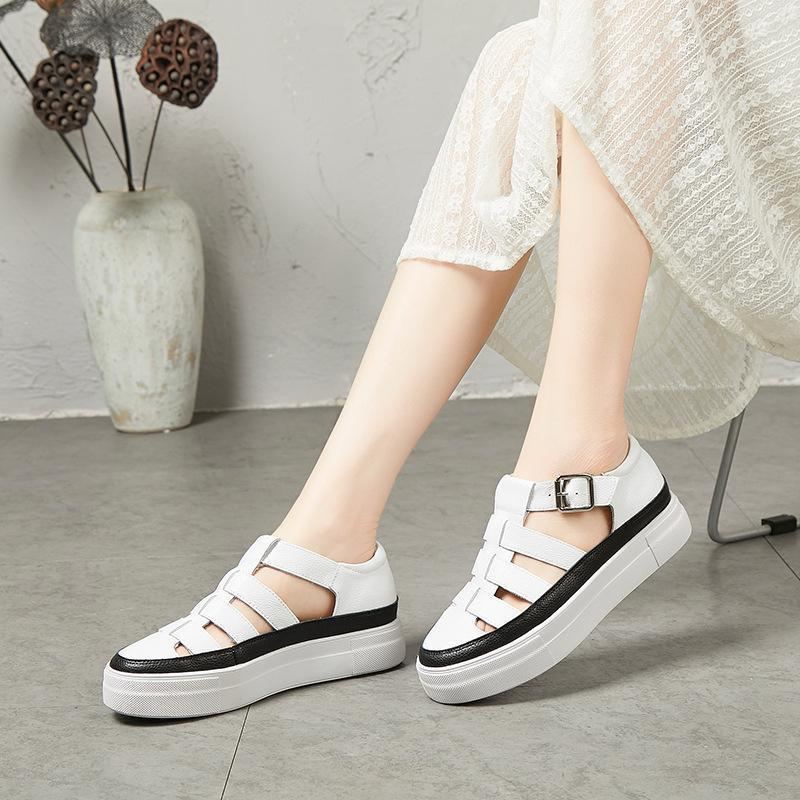 Summer Fashion Hollow Out Platform Regulowane Sandały Z Klamrą